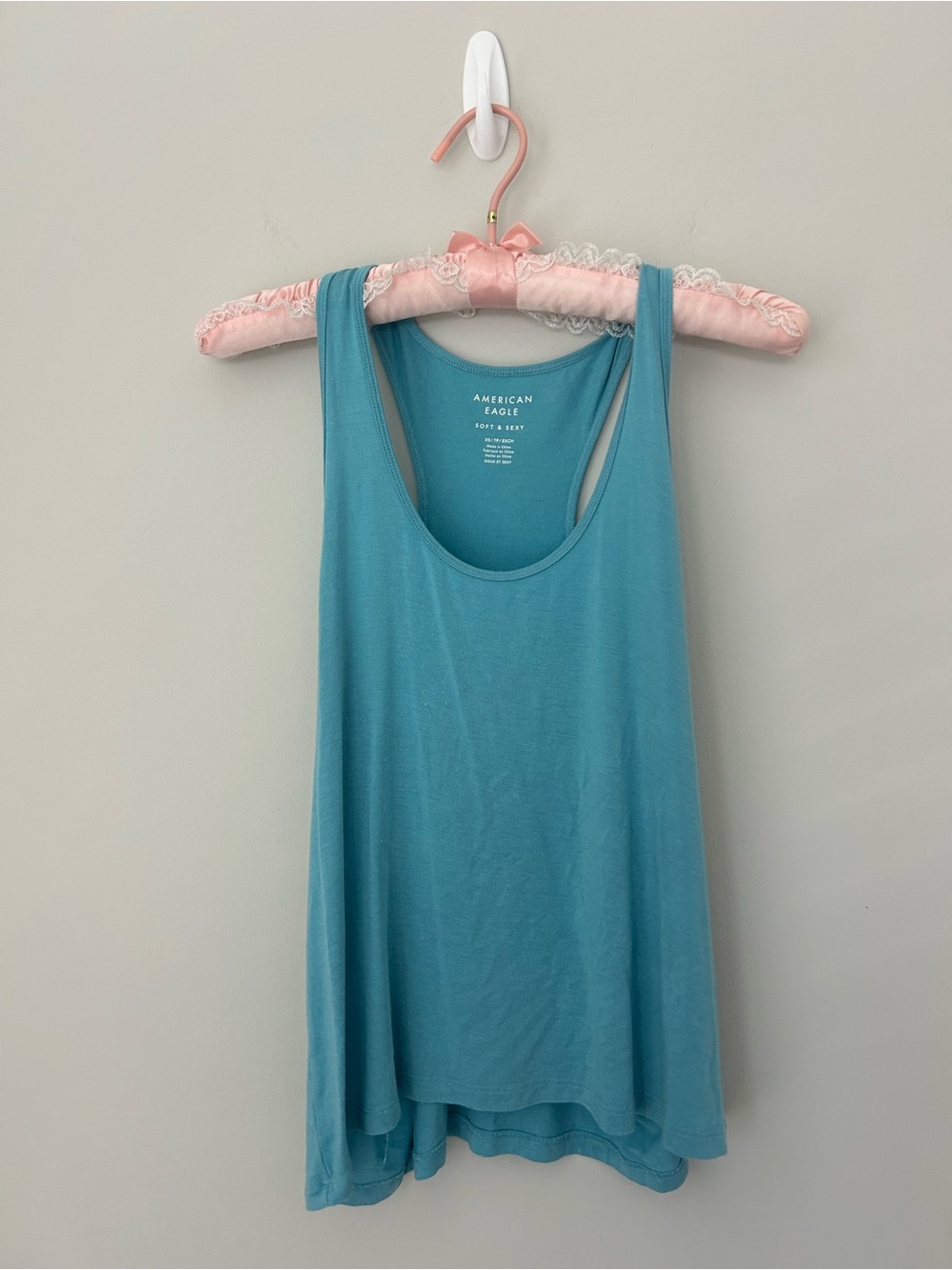 American Eagle Teal Scoop Neck Tank Top